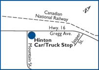 Hinton location map