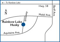Rainbow Lake location map