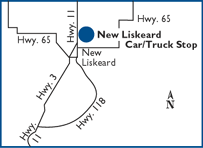 New LIskeard location map